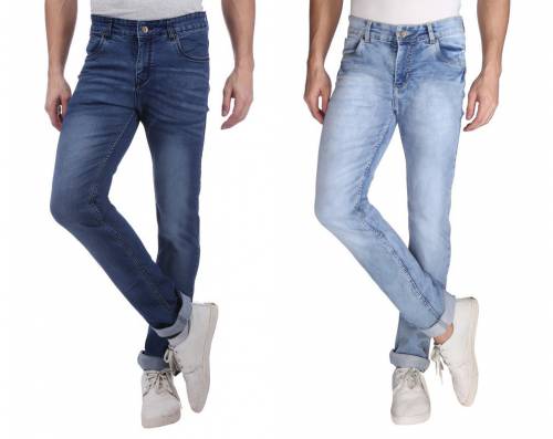 NEBRASKA Men's Slim Fit Denim Jeans (Pack Of 2)