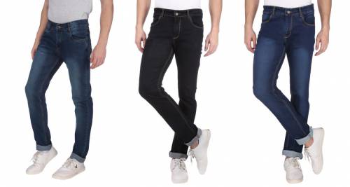 NEBRASKA Men's Slim Fit Denim Jeans  (Pack Of 3)