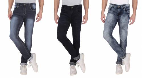 NEBRASKA Men's Slim Fit Denim Jeans  (Pack Of 3)