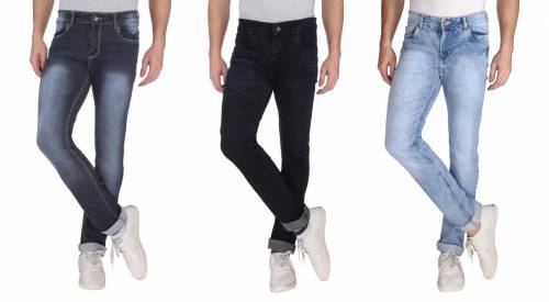 NEBRASKA Men's Slim Fit Denim Jeans  (Pack Of 3)