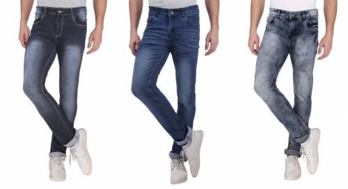 NEBRASKA Men's Slim Fit Denim Jeans  (Pack Of 3)