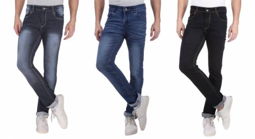 NEBRASKA Men's Slim Fit Denim Jeans  (Pack Of 3)