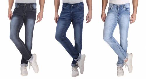 NEBRASKA Men's Slim Fit Denim Jeans  (Pack Of 3)