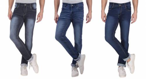 NEBRASKA Men's Slim Fit Denim Jeans  (Pack Of 3)