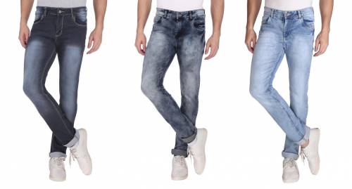 NEBRASKA Men's Slim Fit Denim Jeans  (Pack Of 3)