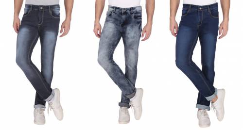 NEBRASKA Men's Slim Fit Denim Jeans  (Pack Of 3)