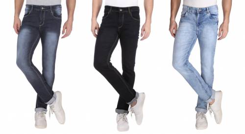 NEBRASKA Men's Slim Fit Denim Jeans  (Pack Of 3)