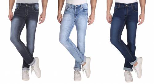 NEBRASKA Men's Slim Fit Denim Jeans  (Pack Of 3)