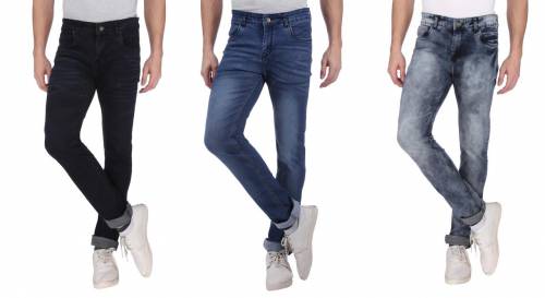 NEBRASKA Men's Slim Fit Denim Jeans  (Pack Of 3)