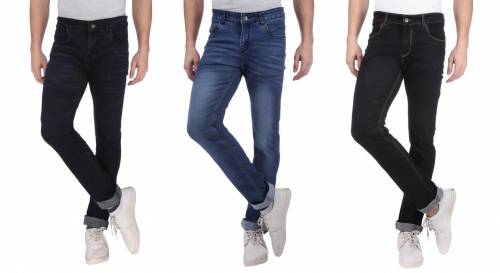 NEBRASKA Men's Slim Fit Denim Jeans  (Pack Of 3)