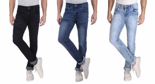 NEBRASKA Men's Slim Fit Denim Jeans  (Pack Of 3)