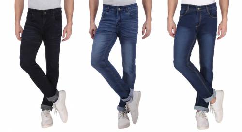 NEBRASKA Men's Slim Fit Denim Jeans  (Pack Of 3)