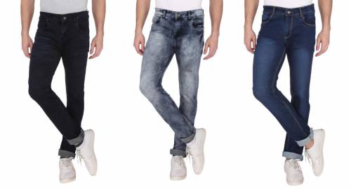 NEBRASKA Men's Slim Fit Denim Jeans  (Pack Of 3)