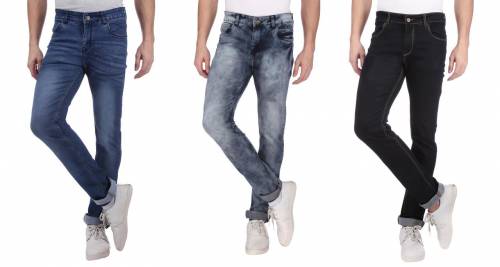 NEBRASKA Men's Slim Fit Denim Jeans  (Pack Of 3)