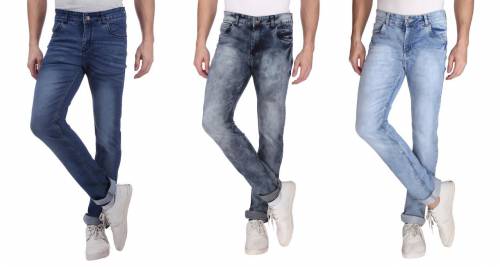 NEBRASKA Men's Slim Fit Denim Jeans  (Pack Of 3)