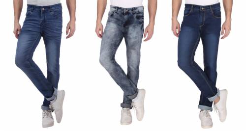 NEBRASKA Men's Slim Fit Denim Jeans  (Pack Of 3)