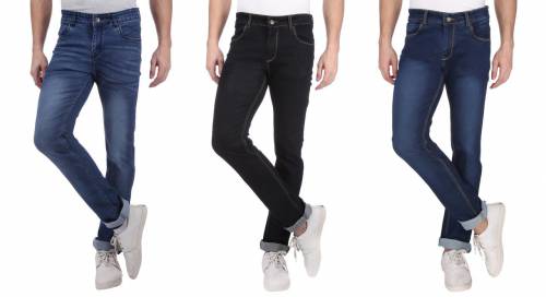 NEBRASKA Men's Slim Fit Denim Jeans  (Pack Of 3)