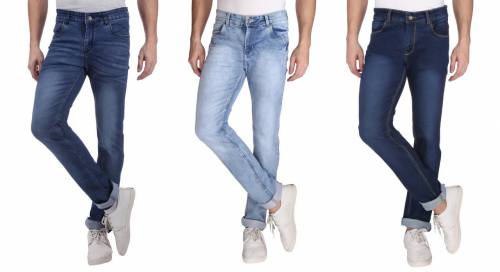 NEBRASKA Men's Slim Fit Denim Jeans  (Pack Of 3)