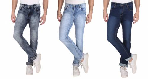 NEBRASKA Men's Slim Fit Denim Jeans  (Pack Of 3)