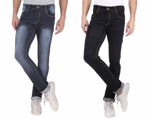 NEBRASKA Men's Slim Fit Denim Jeans (Pack Of 2)