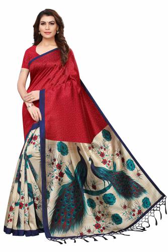 Asha's Mysore silk Jhalor printed saree