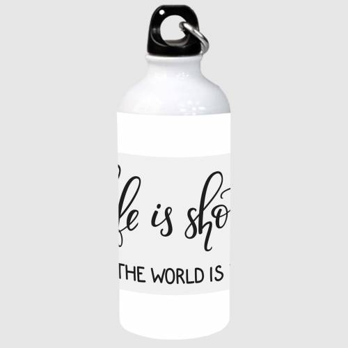 Brandname Sipper Water Bottle 600 Ml | Aluminium Sipper With Funky Quotes