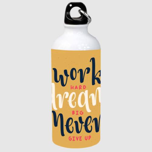 Brandname Sipper Water Bottle 600 Ml | Aluminium Sipper With Funky Quotes