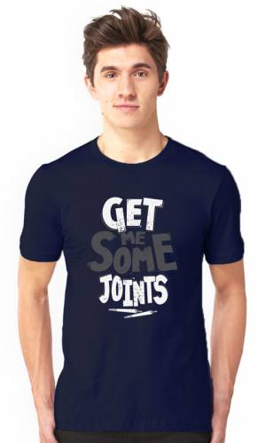 Brandname Get Some Joints Half Sleeve Navy T-shirt For Men
