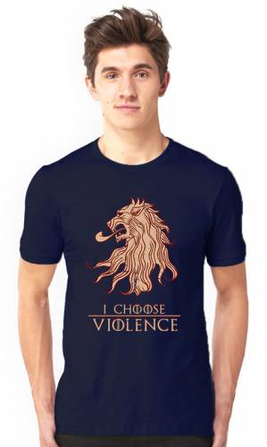 Brandname I Choose Violence Half Sleeve Navy T-shirt For Men