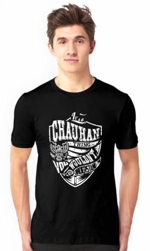 Brandname Its A Chauhan Thing Half Sleeve Black T-shirt For Men