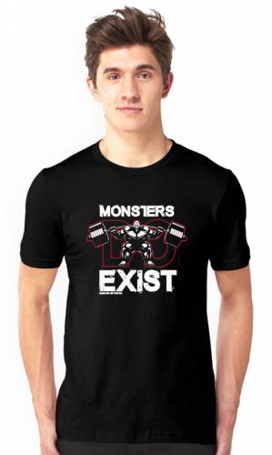 Brandname Monsters Do Exist Half Sleeve Black T-shirt For Men