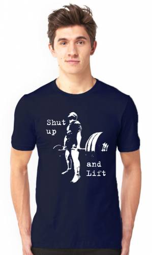 Brandname Shut Up And Lift 1 Half Sleeve Navy T-shirt For Men