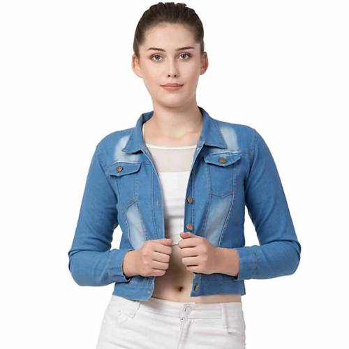 Full Sleeve Solid Women Jacket (light Blue)