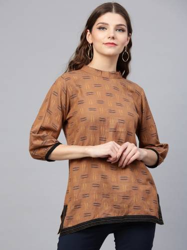 Shree Printed Women Tunic (Brown)