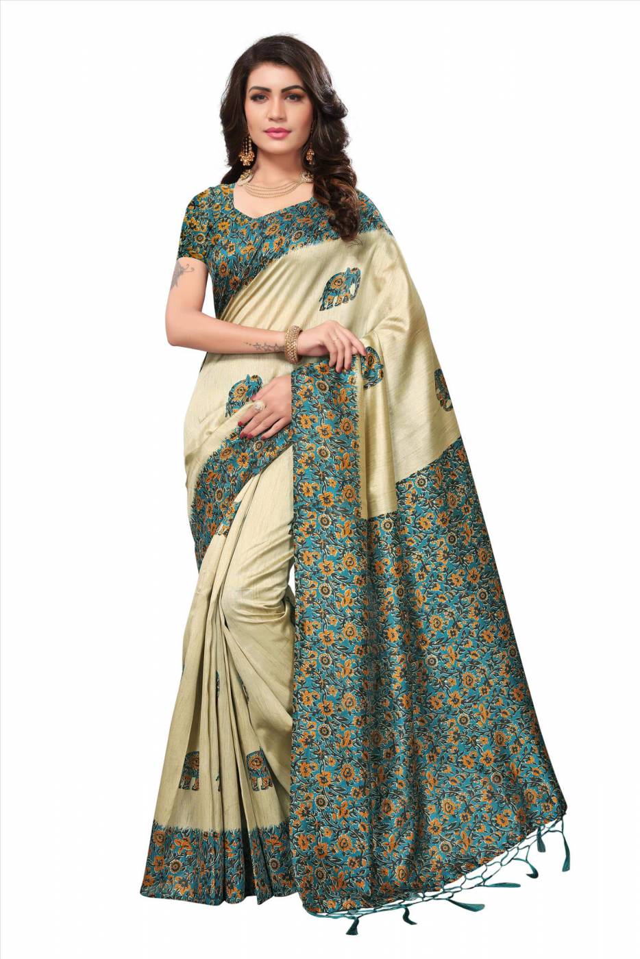 Kani Kashmiri Silk Saree color - rama green – BeGorgeousByPS