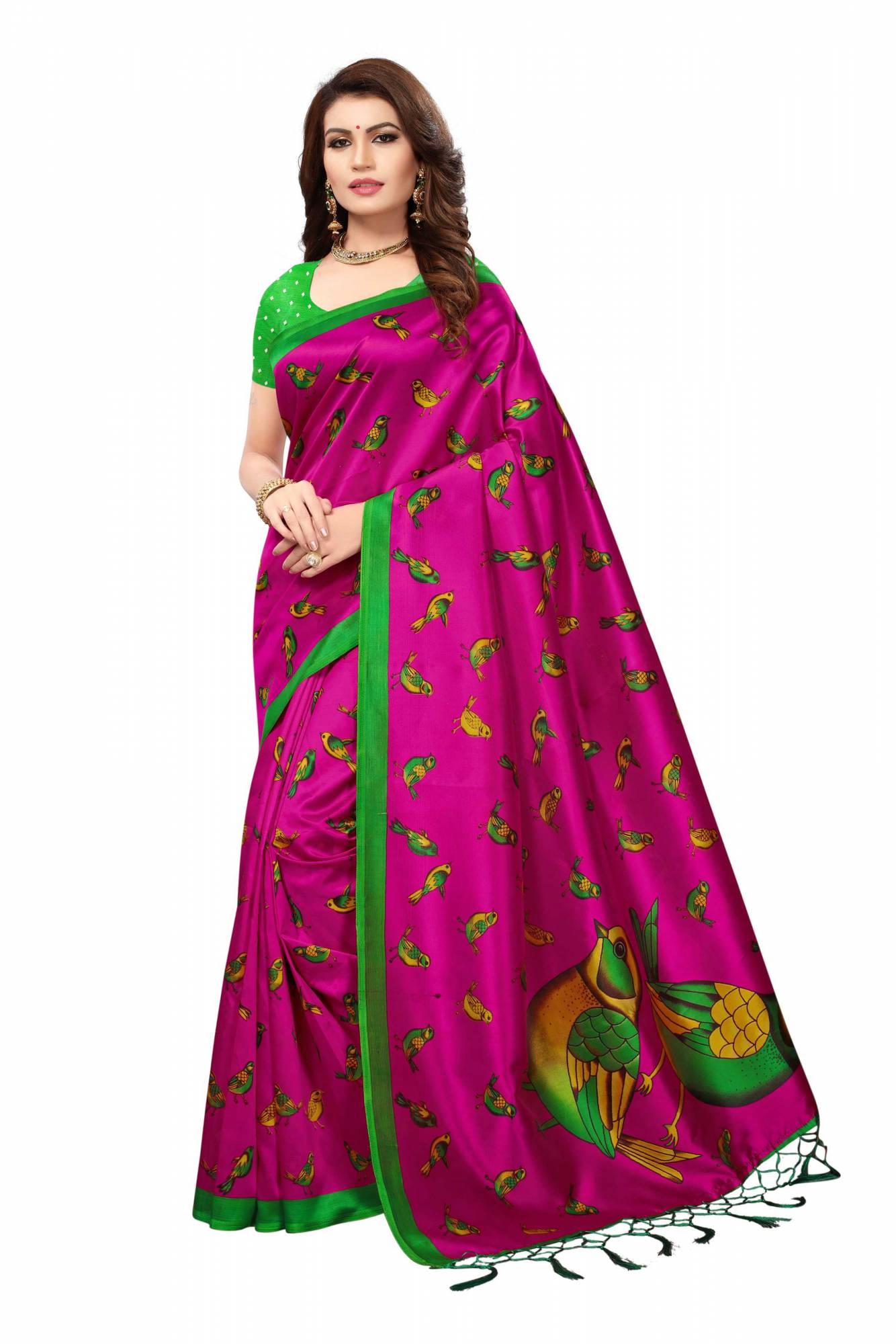 Buy Green and Purple - Mysore Silk Saree online | Mysore Silk from  ShrusEternity