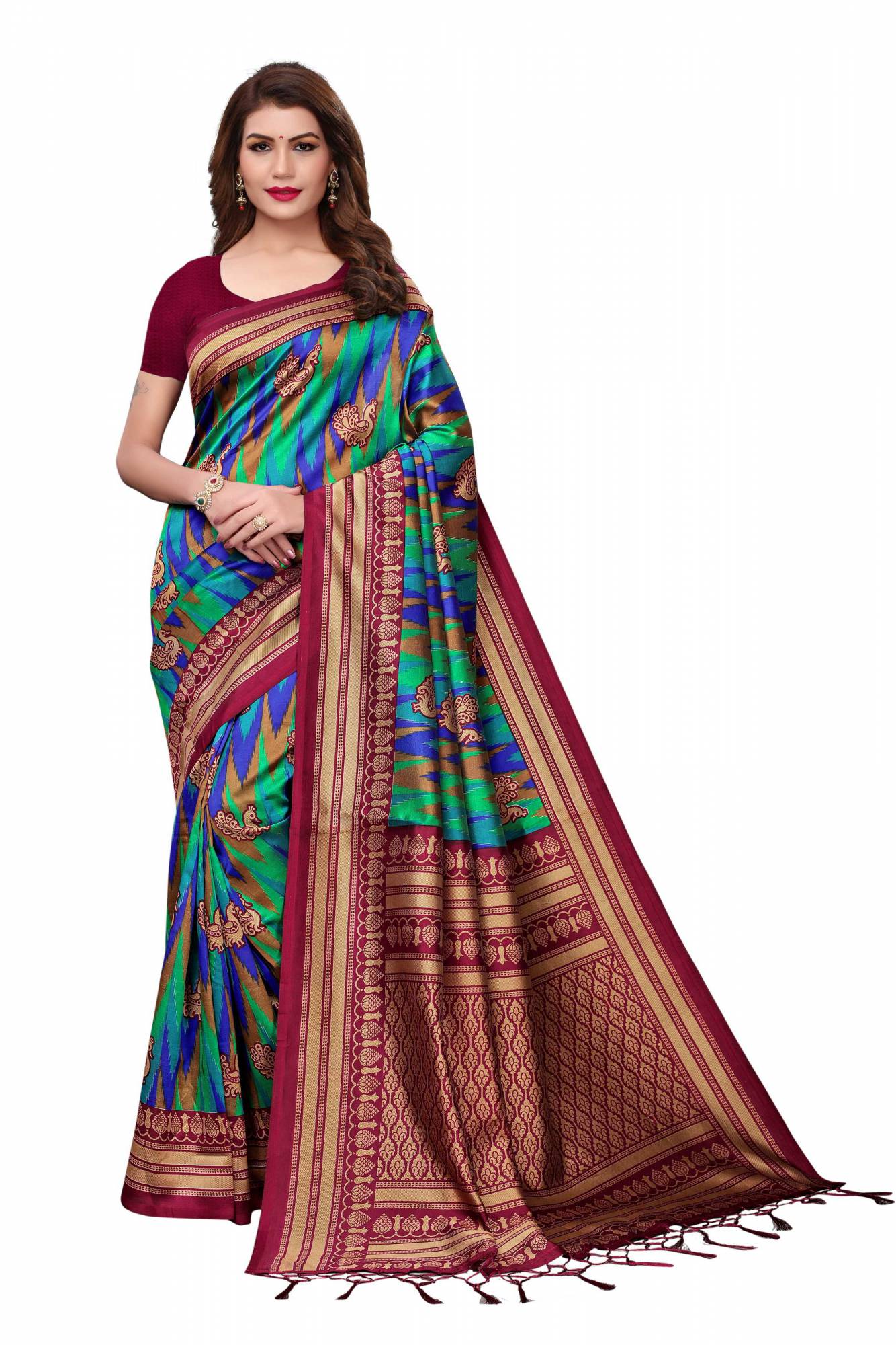 Buy Nityanta Fab Women's Mysore Silk Saree (Vaidehi 02_Sky Blue) at Amazon .in