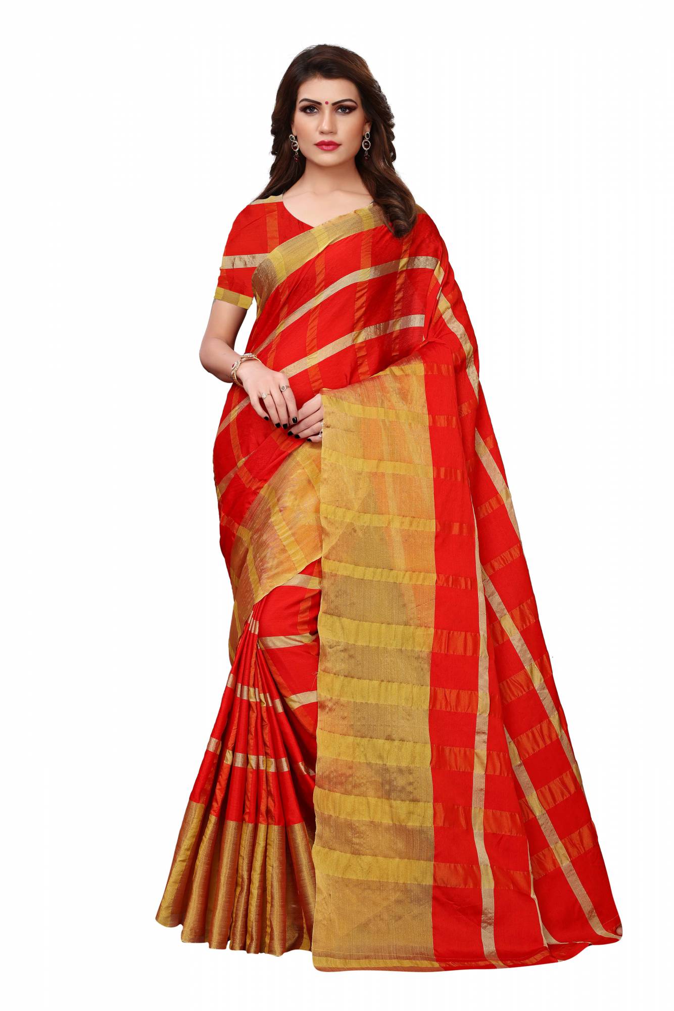 Womens Georgette Multi Color Saree With Blouse
