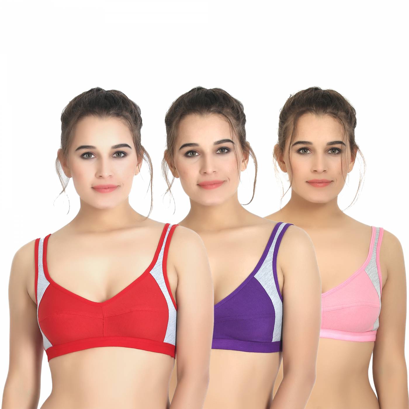 Cotton Blend Non Padded Maternity Bra for Women (Multicolor, 30C) (Pack of  3)