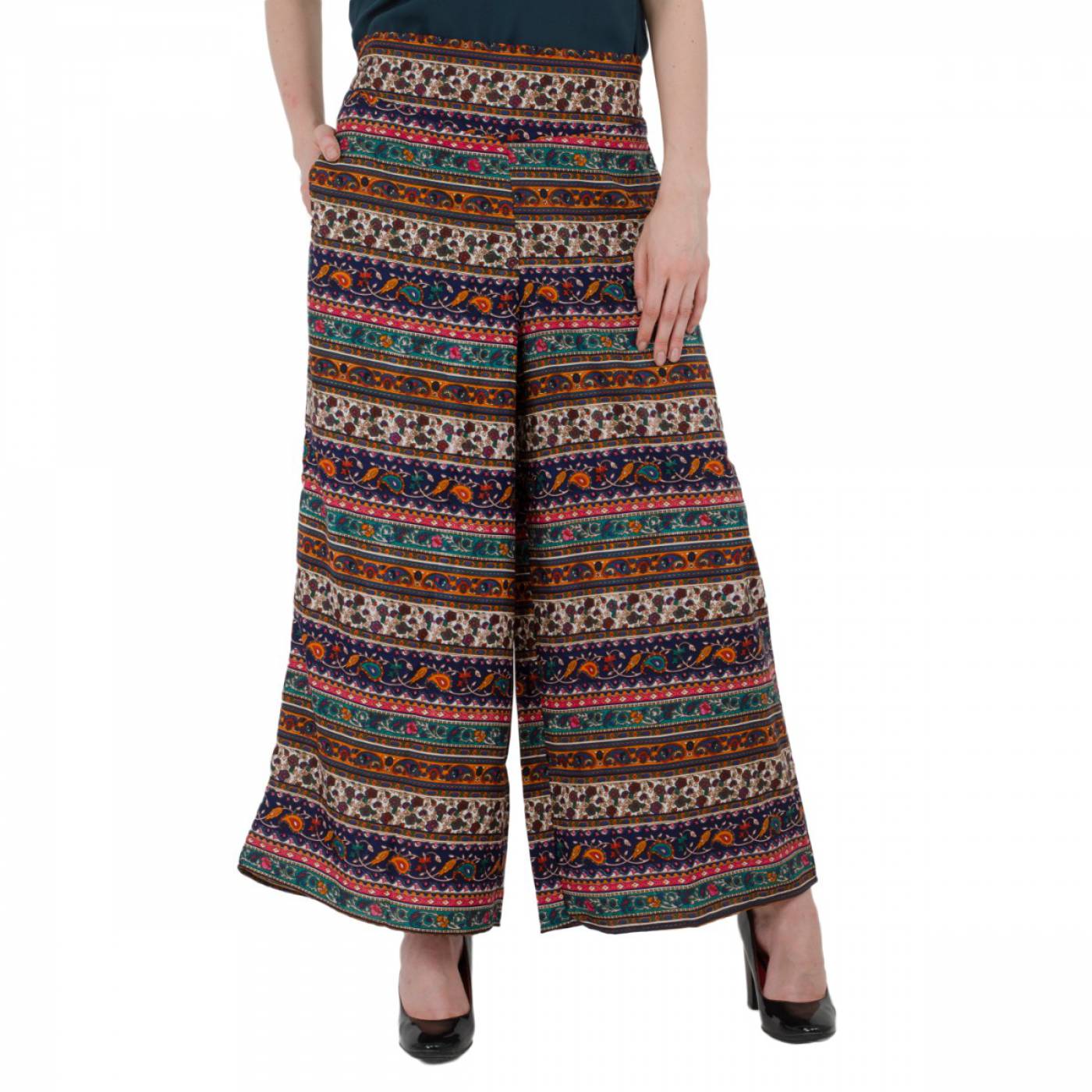 Buy Desi Weavess Blue Printed Palazzo Trousers  Palazzos for Women 1319966   Myntra