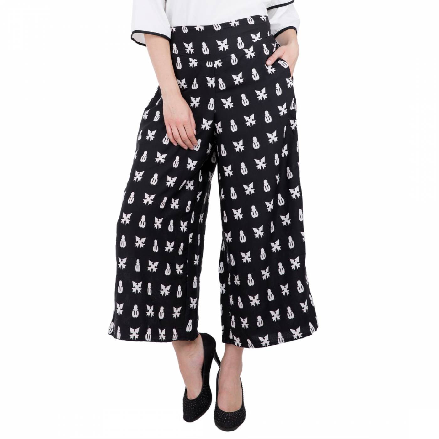 French Connection wide leg palazzo pants in black | Smart Closet