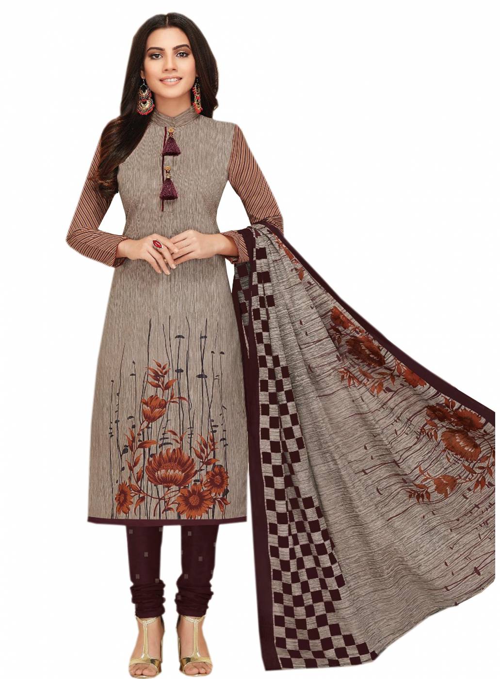 GLOSSY ROYAL TALE BY SIMAR NATURAL CRAPE EMBROIDERY DRESS MATERIALS DESIGNS  - textiledeal.in